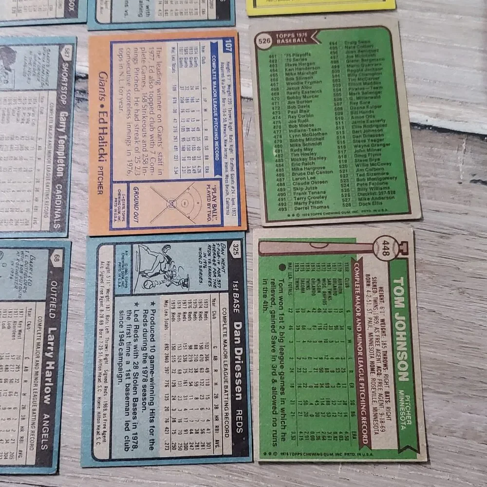 Vintage Topps Baseball Card Lot (14 Cards) 1979 1980 Joe Morgan In Action Rudi